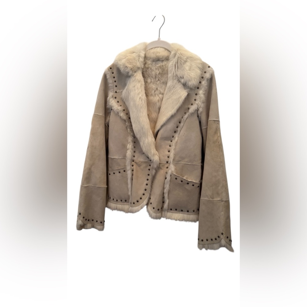 Rare Y2K Arden B Corduroy 100% Rabbit Fur Coat - Picture 3 of 14